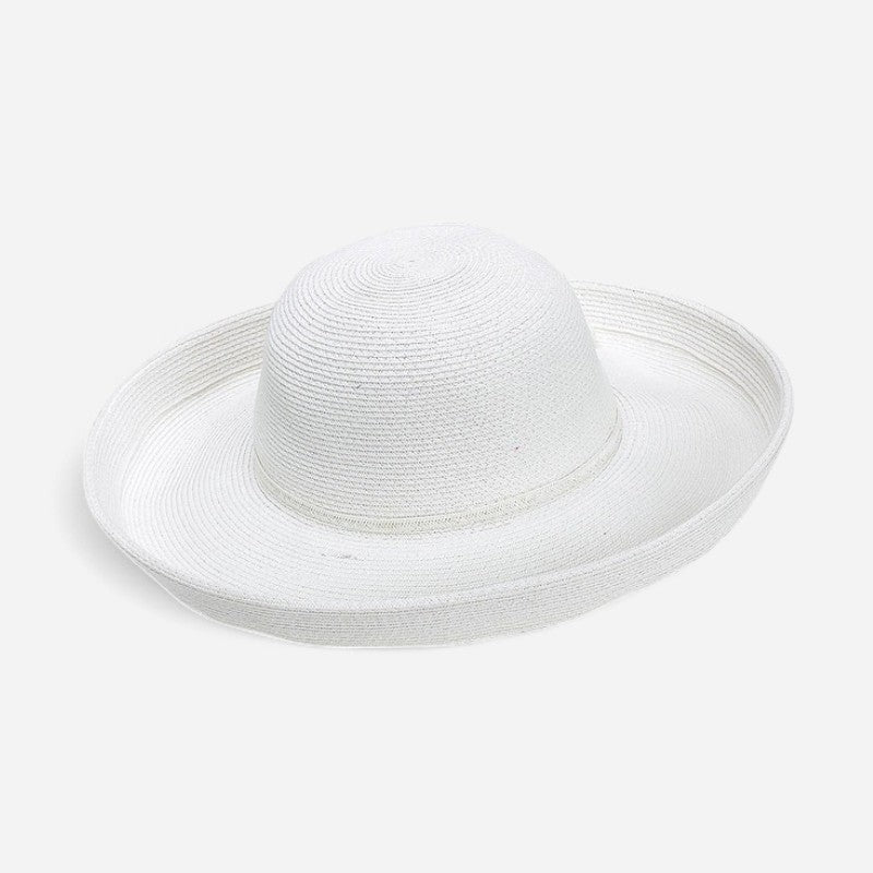Tropical Classic Sewn Hat Paper Braid W/Self Trim White