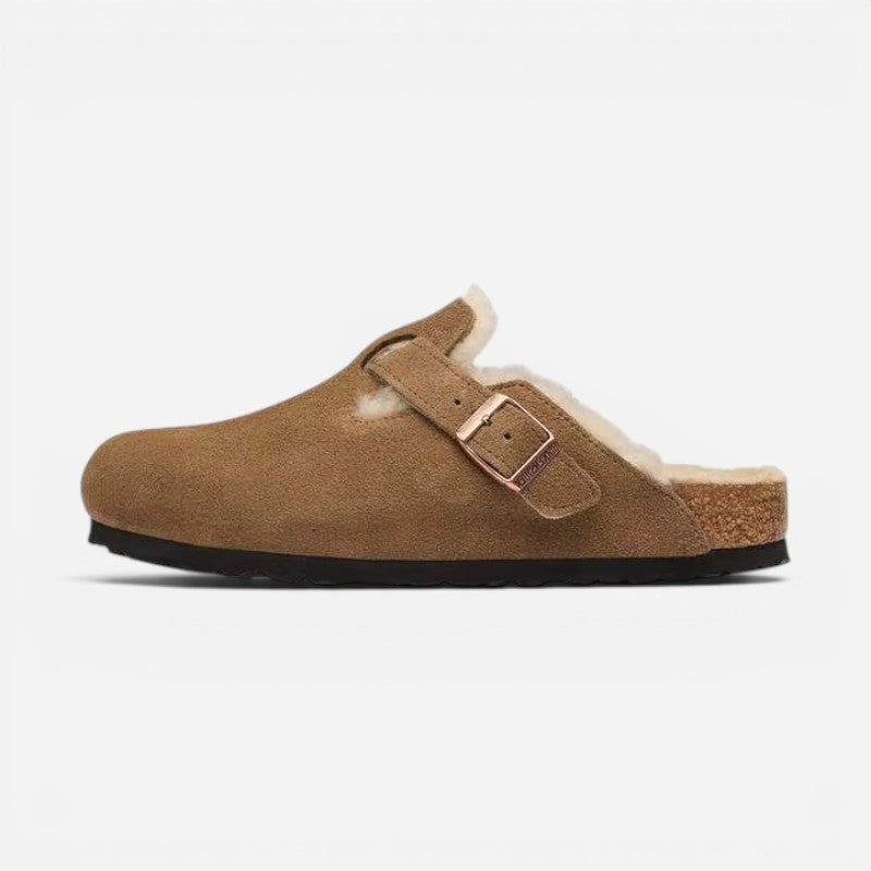 Boston Shearling Tea Suede Leather Narrow