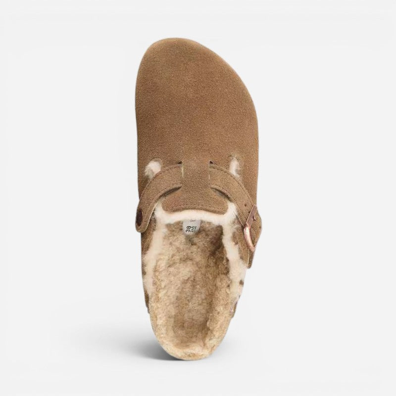 Boston Shearling Tea Suede Leather Narrow