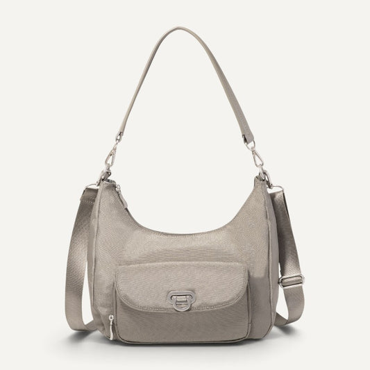 Coastal Flip Lock Half Moon Bag Sterling Shimmer